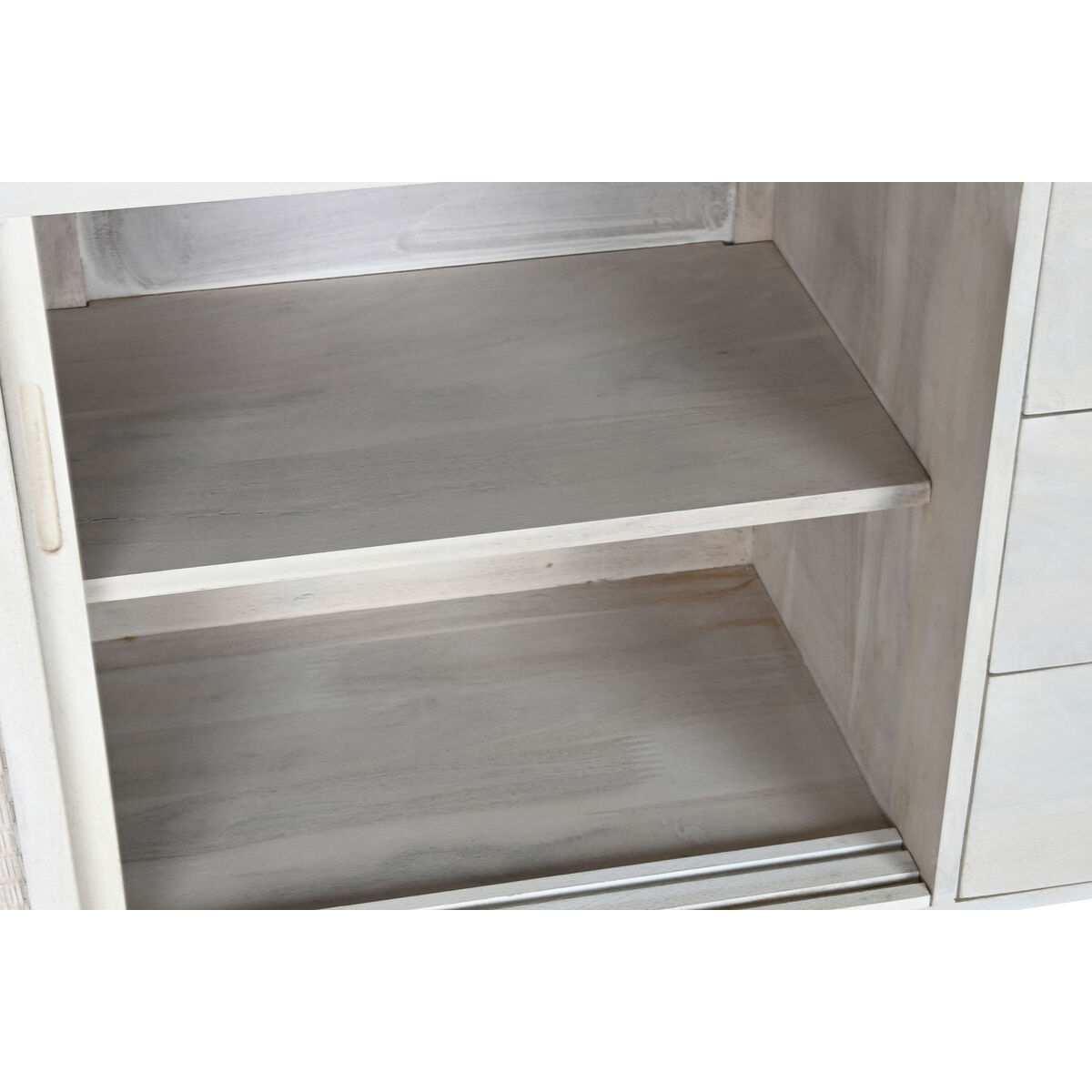 Credenza Home ESPRIT Bianco Rattan Legno di mango 155 x 40 x 80 cm